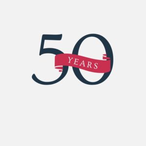 Red Simple 50th Anniversary Card